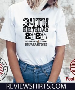 Happy Birthday 2020 The One Where I was Quarantined Funny Quarantine Shirt 34th Birthday Shirt