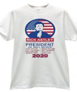 Rick Astley For President 2020 Sublimated Presidential Race For T-Shirt