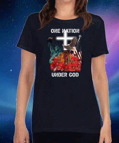 Chicago Blackhawks one nation under God Flag US T-Shirt