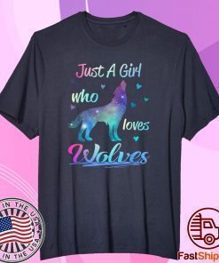 Just A Girl Who Loves Wolves Shirt Cute Wolf Lover T-Shirt