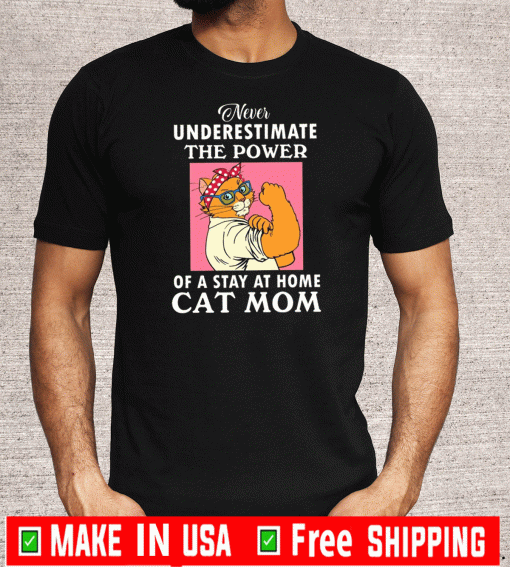 Never Underestimate The Power Of A Stay At Home Cat Mom Shirt