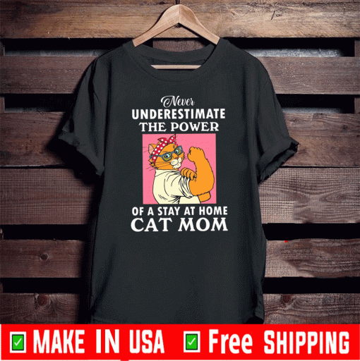 Never Underestimate The Power Of A Stay At Home Cat Mom Shirt