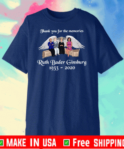 Official Thank You For The Memories Ruth Bader Ginsburg 1933-2020 T-Shirt