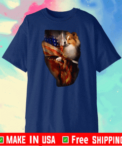 Rough Collie Eagle American Flag Shirt T-Shirt