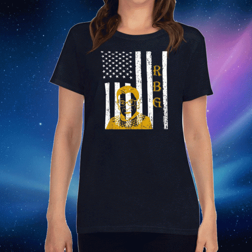 Ruth Bader Ginsburg American Flag Vintage T-Shirt - Pray For RGB