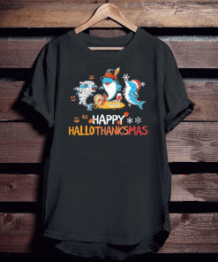 Baby Shark Halloween and Merry Christmas happy Hallothanksmas T-Shirt