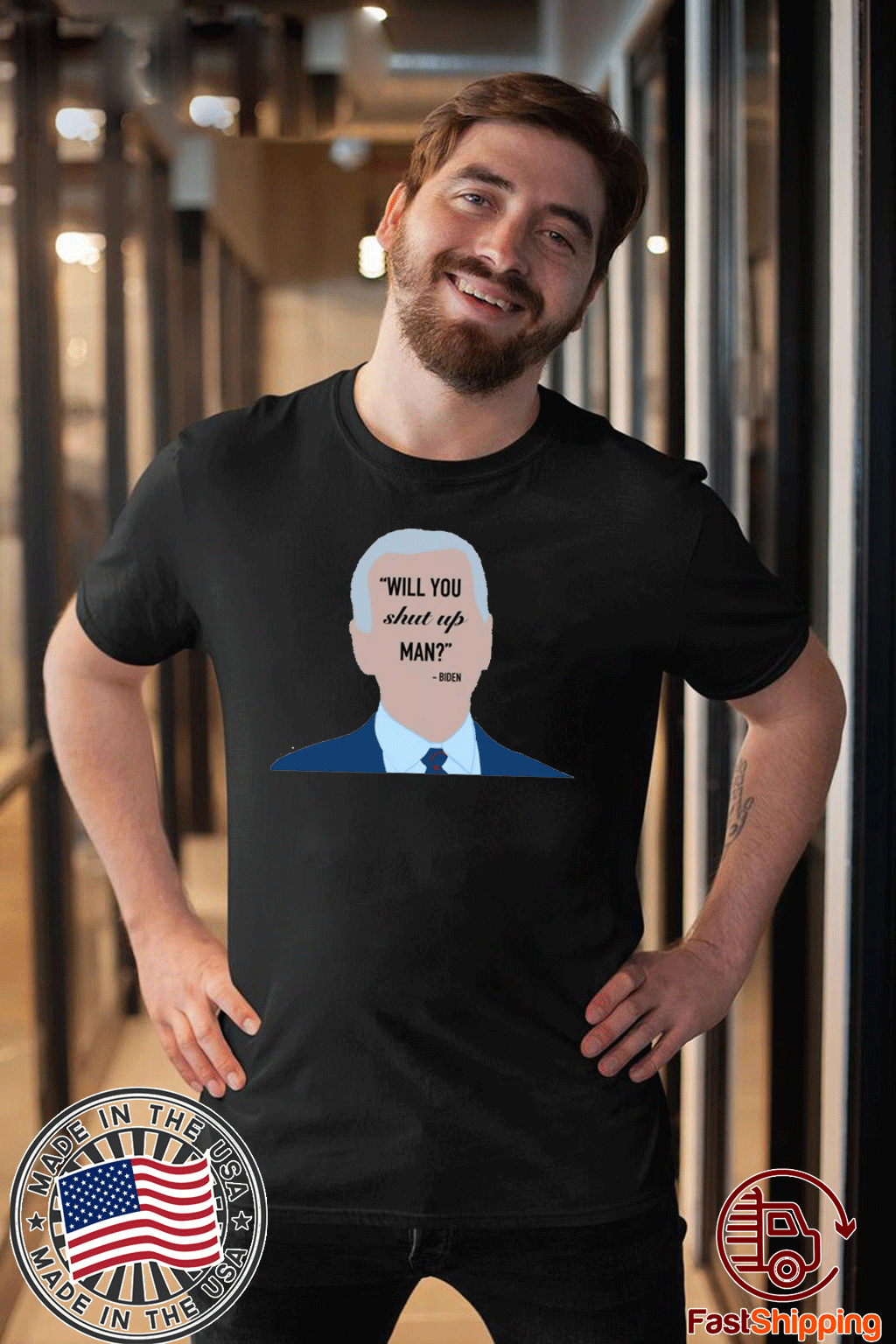Will you shut up man? T-Shirt - Will You Shut Up Man Biden Trump Shirt