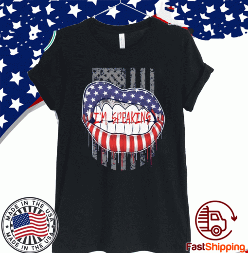 im speaking USA Flag Lips Shirt