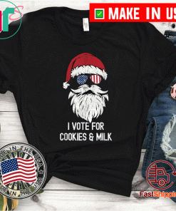 Christmas Election Santa I'm Voting For Cookies & Milk 2020 T-Shirt