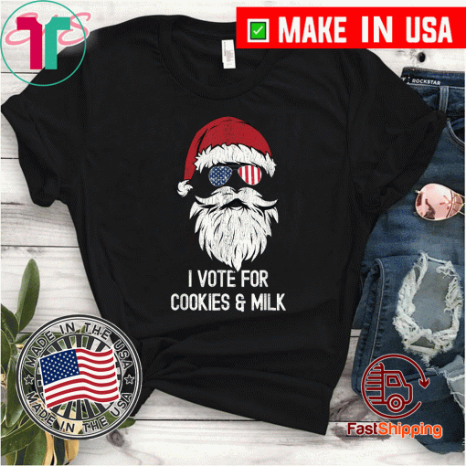 Christmas Election Santa I'm Voting For Cookies & Milk 2020 T-Shirt