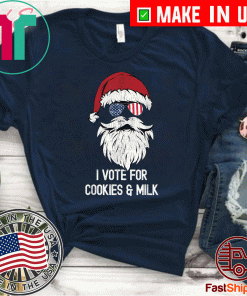 Christmas Election Santa I'm Voting For Cookies & Milk 2020 T-Shirt