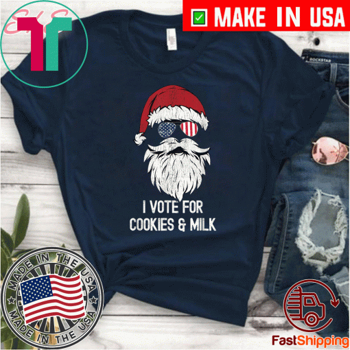 Christmas Election Santa I'm Voting For Cookies & Milk 2020 T-Shirt