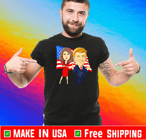 Donald Trump And Melania Trump Potus Flotus US Flag T-Shirt