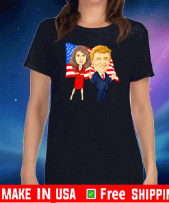 Donald Trump And Melania Trump Potus Flotus US Flag T-Shirt