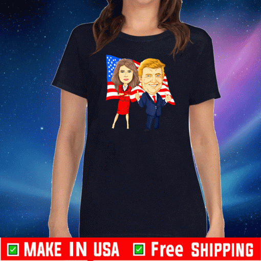 Donald Trump And Melania Trump Potus Flotus US Flag T-Shirt