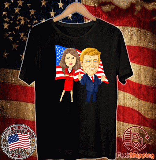 Donald Trump And Melania Trump Potus Flotus US Flag T-Shirt