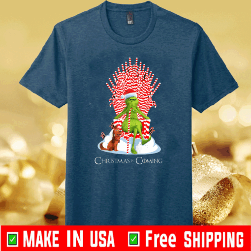 G.rinch Is Coming Candy Cane Throne Funny Christmas Parody T-Shirt