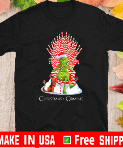 G.rinch Is Coming Candy Cane Throne Funny Christmas Parody T-Shirt