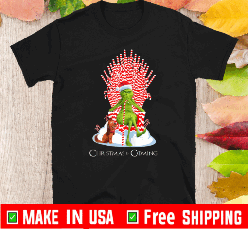 G.rinch Is Coming Candy Cane Throne Funny Christmas Parody T-Shirt