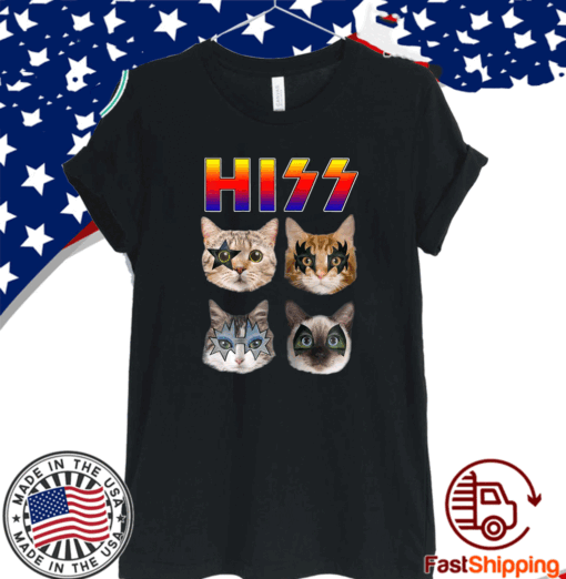 Official Hiss Funny Cats Kittens Rock Rockin T-Shirt