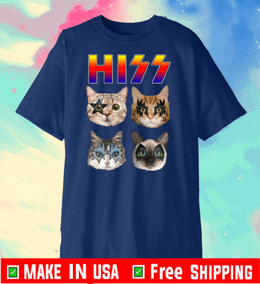 Official Hiss Funny Cats Kittens Rock Rockin T-Shirt