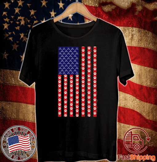 Hockey Dog Lover American Flag Unisex T-Shirt