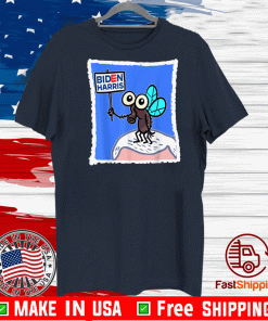 Joe Bidden Campaign Debate Moment landing Fly on Mike Pence Shirt