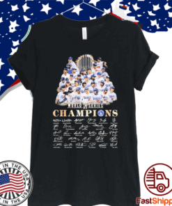 Team Los Angeles Dodgers player world 2020 series Champions signatures Tee Shirts