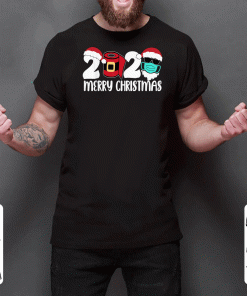 Merry Christmas 2020 Quarantine Christmas Santa Face Mask T-Shirt