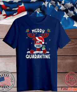 Merry Quarantine Christmas 2020 Reindeer Mask Family Pajamas T-Shirt