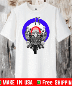 Mod Scooter with RAF target logo swinging 60s Ska Punk Cool Britannia Shirt