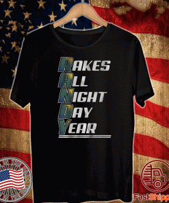 Randy Arozarena Rakes All Night Day Year Shirt, Tampa Bay Baseball