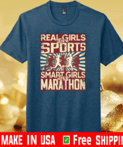 Real girls love sports smart girls love marathon 2020 T-Shirt