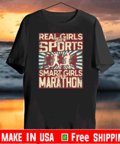 Real girls love sports smart girls love marathon 2020 T-Shirt