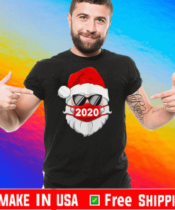 Buy Santa With Face Mask Christmas 2020 Family Pajamas Xmas T-Shirt