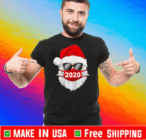 Buy Santa With Face Mask Christmas 2020 Family Pajamas Xmas T-Shirt