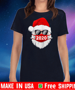 Buy Santa With Face Mask Christmas 2020 Family Pajamas Xmas T-Shirt