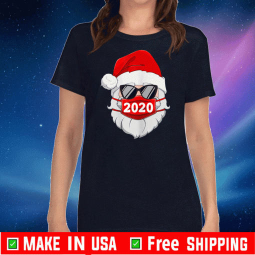 Buy Santa With Face Mask Christmas 2020 Family Pajamas Xmas T-Shirt