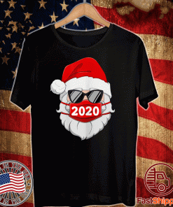 Buy Santa With Face Mask Christmas 2020 Family Pajamas Xmas T-Shirt