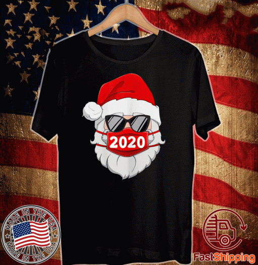 Buy Santa With Face Mask Christmas 2020 Family Pajamas Xmas T-Shirt