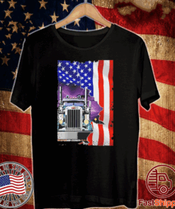 Trucker American Flag T Shirt