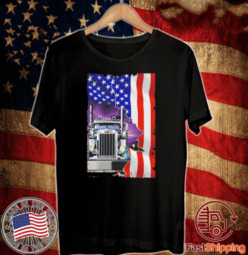 Trucker American Flag T Shirt