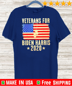 Veterans for Biden Harris 2020 American flag Tee Shirts