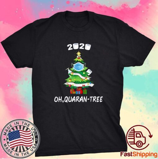2020 Funny Quarantine Christmas Tree Ornament Mask Shirt