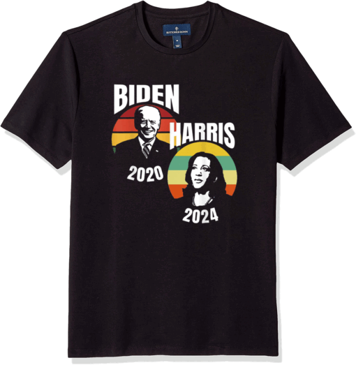 2020 President Elect Biden Harris 2024 Rainbow Sunset Retro T-Shirt