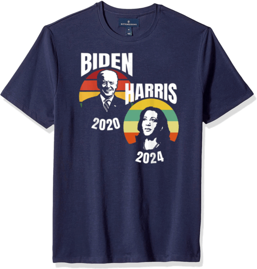 2020 President Elect Biden Harris 2024 Rainbow Sunset Retro T-Shirt