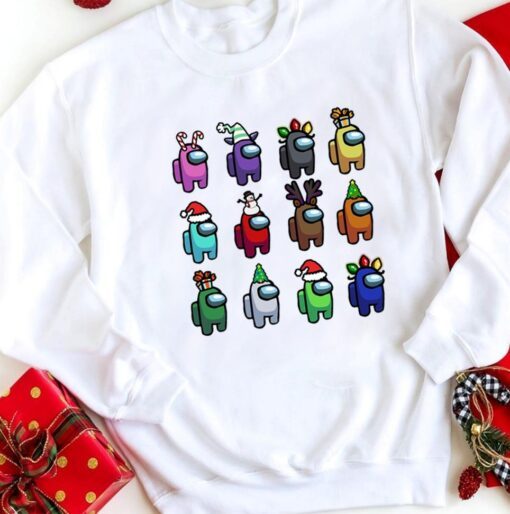 Among Us Christmas Character, Among Us Customize Christmas 2020, Among Us Sweatshirt Hoodie T Shirt, Idea Christmas Gift, Cute Shirt Xmas