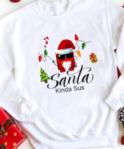 Among Us Christmas Shirt Santa Kinda SUS Shirt Merry Christmas Shirt Among Us Character Shirt Gamer Gift Idea XMAS Shirt