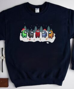 Among Us Funny Christmas Shirt, One Impostor Among Us , Cute Among Us, Christmas Gift, Santa Hat, Reindeer, Christmas