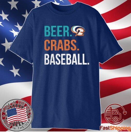 Beer Crabs Baseball T-Shirt